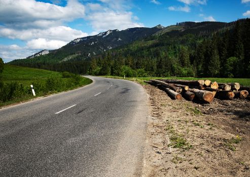 nature background road beautiful landscape in the mountains