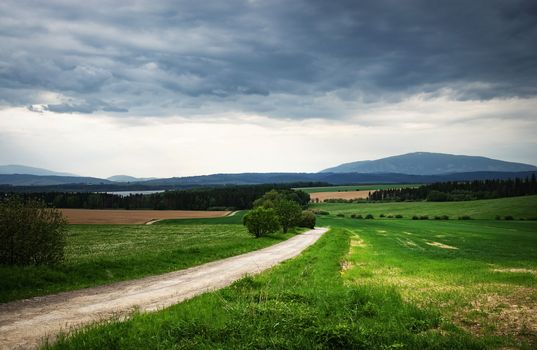 nature background way down a landscape