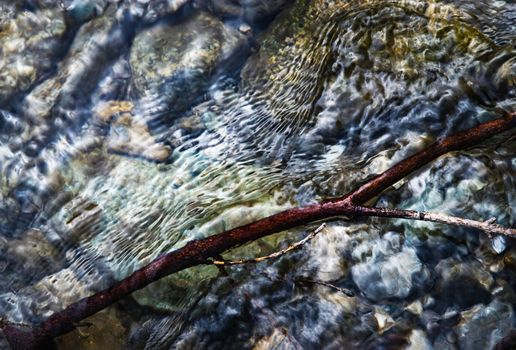 abstract background clear water level with twigs