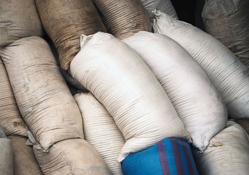 abstract background a group of old full bags