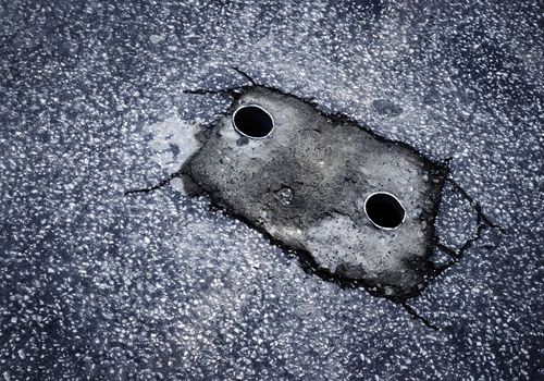 abstract background Smiley shape on the asphalt path