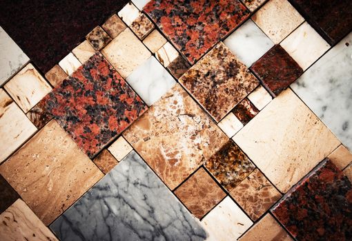 background or texture mosaic with marble paving of various colors