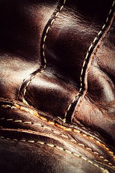 abstract background or texture detail seam old leather shoes