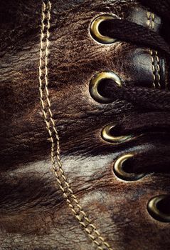 background or texture detail of old leather shoe