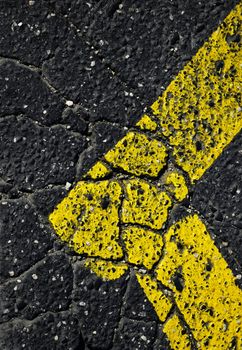 abstract background or texture yellow line on asphalt