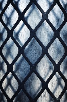 abstract background or texture detail of a black iron grid