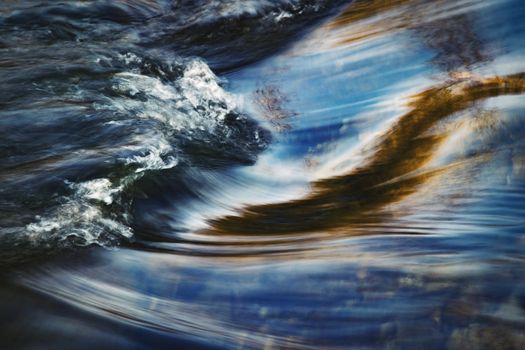 nature background abstract wave on the autumn river
