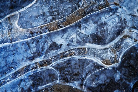 abstract background or texture arc lines on frozen water level