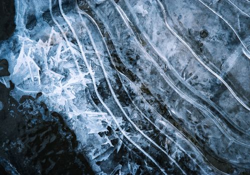 abstract background or texture arc lines on frozen water level