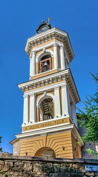 Plovdiv, Bulgaria - 07.24.2019. Virgin Mary Eastern Orthodox Church in city of Plovdiv, Bulgaria, on a sunny summer day