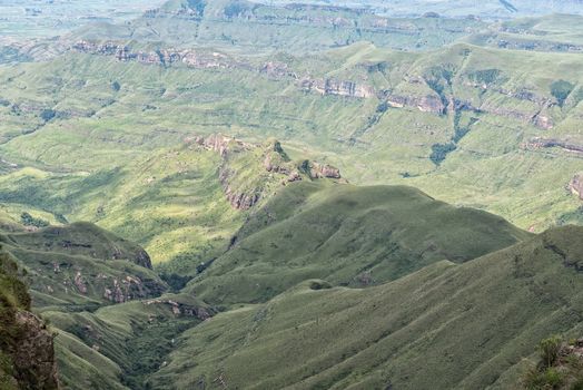 The Policemans Helmet as seen from the Sentinel hiking trail to the Tugela Falls