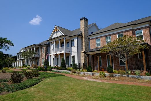 ALPHARETTA, GEORGIA - September 13, 2019: The Alpharetta Historic District contains several historic buildings dating from the late 19th century and older, and includes dining and shopping.