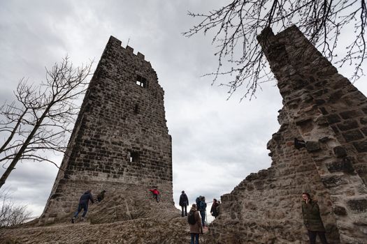 Drachenfels hill - 2 March 2019: Castle ruins
