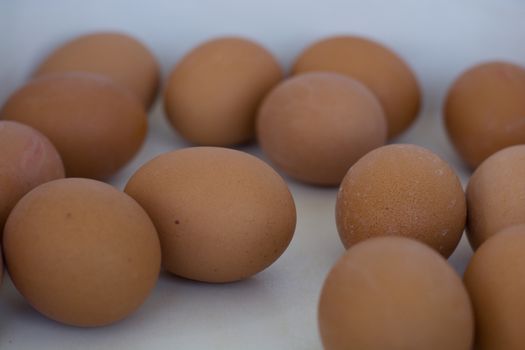 Several hard boiled eggs waiting their turn to become Еaster eggs.