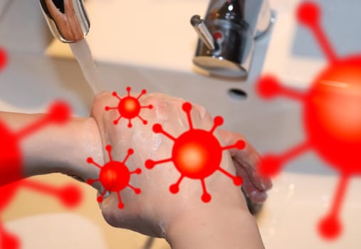 Cleaning and washing hands with soap prevention for outbreak of coronavirus 2019-ncov