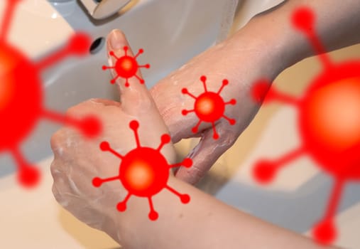 Cleaning and washing hands with soap prevention for outbreak of coronavirus 2019-ncov