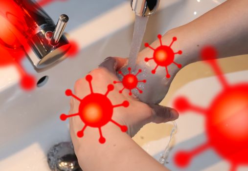 Cleaning and washing hands with soap prevention for outbreak of coronavirus 2019-ncov