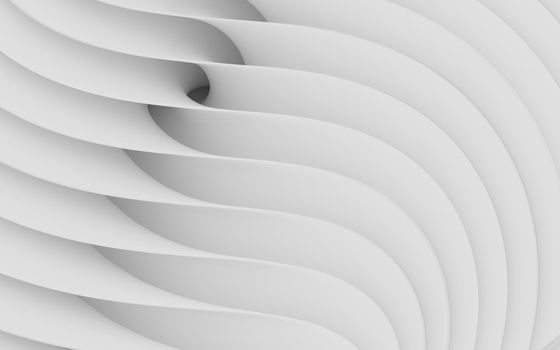 Abstract Curved Shapes. White Circular Background. Abstract background. 3d illustration