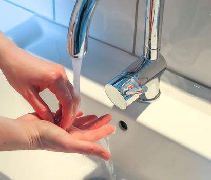 Cleaning and washing hands with soap prevention for outbreak of coronavirus covid-19