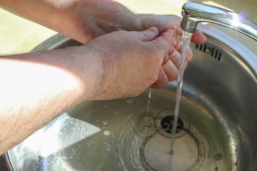 Cleaning and washing hands with soap prevention for outbreak of coronavirus covid-19