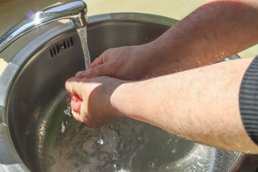 Cleaning and washing hands with soap prevention for outbreak of coronavirus covid-19