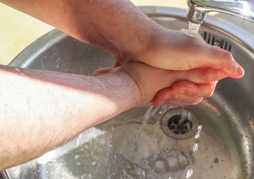 Cleaning and washing hands with soap prevention for outbreak of coronavirus covid-19