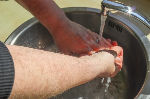 Cleaning and washing hands with soap prevention for outbreak of coronavirus covid-19