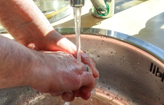 Cleaning and washing hands with soap prevention for outbreak of coronavirus covid-19