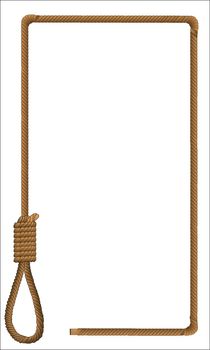 A hangman noose border over a white background