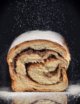 Romanian Easter bread – Cozonac on  black background