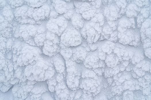 Icy texture of snow after a blizzard.