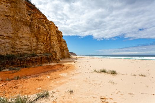 Pinnacles Beach is backed by a sandstone and located on the far south coast of NSW, Australia.  A remote beach with interesting land forms