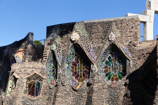 Santa Coloma de Cervello, Spain - 15 January 2019: Church of Colonia Guell