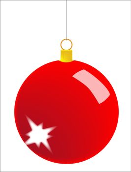 A Christmas bauble isolated over white.