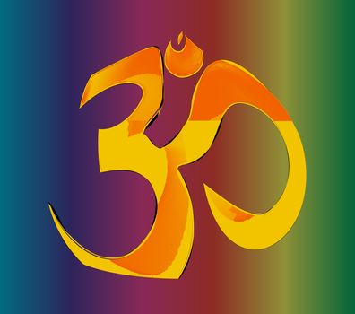 The symbol for 'OM' as used by eastern cultures.