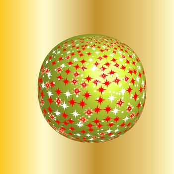 A golden star Christmas encrusted ball