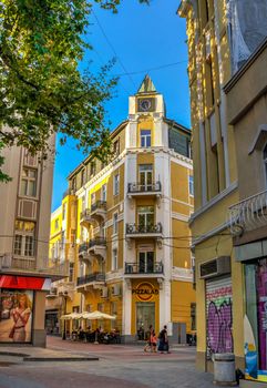 Plovdiv, Bulgaria - 07.24.2019. Knyaz Alexamder Street in Plovdiv, Bulgaria, the main street on a sunny summer day