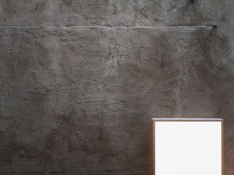 Gray Concrete ceiling texture background with white square lamp