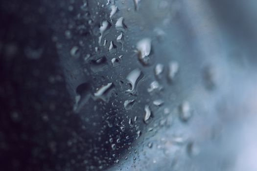 beads of water on a black background