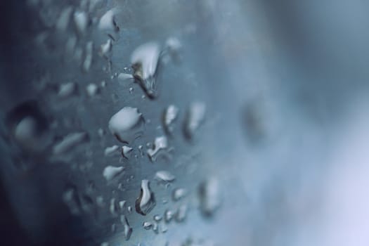 beads of water on a black background