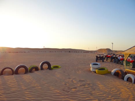 the racing yard in desert