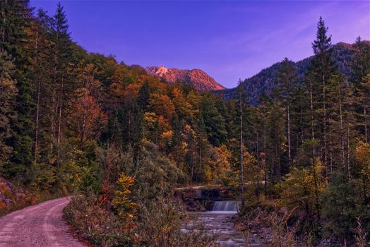 Austria Mountains, Forests Autumn, Waterfalls Gmunden.