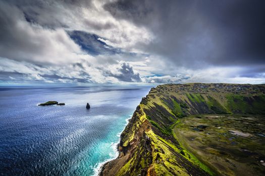 View of Easter Island near Hangaroa village.