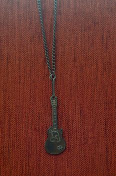 Old Rusty Guitar Necklace, Vintage Rusty Guitar Necklace, Accessory