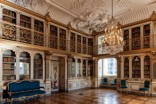 Interiors of royal halls in Christiansborg Palace in Copenhagen Denmark