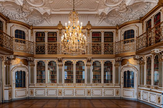 Interiors of royal halls in Christiansborg Palace in Copenhagen Denmark