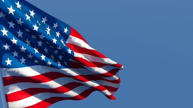 3d rendering of the national flag of the United States of America.