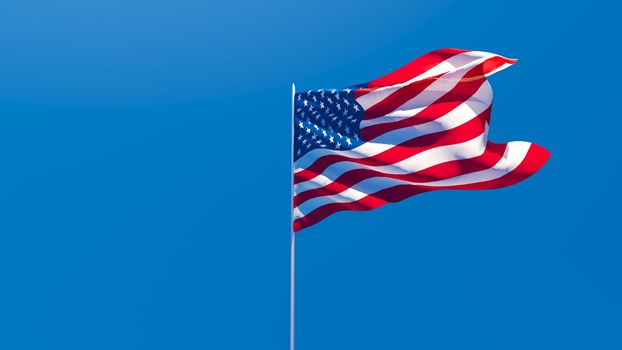 3d rendering of the national flag of the United States of America.