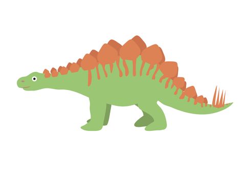 Stegosaurus icon flat style. Isolated on white background. illustration.