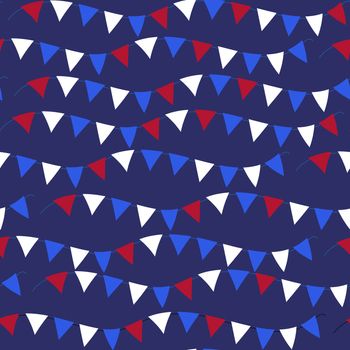 American USA flag seamless patterns. Independence Day, July 4 concept, repeating texture, endless background. illustration